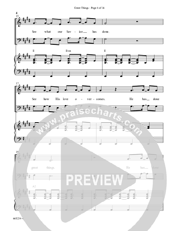 Great Things (Choral Anthem SATB) Anthem (SATB/Piano) (Word Music Choral / Arr. Cliff Duren)