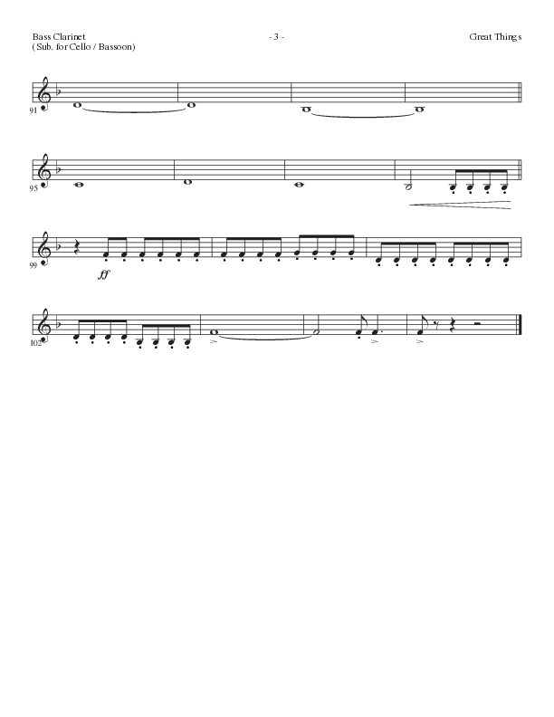 Great Things (Choral Anthem SATB) Bass Clarinet (Lillenas Choral / Arr. Nick Robertson)