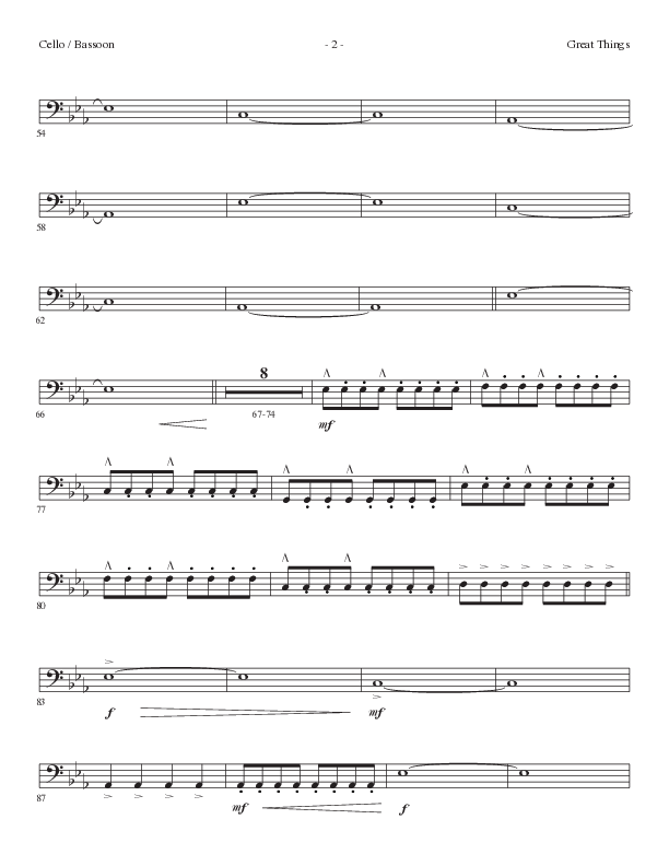 Great Things (Choral Anthem SATB) Cello (Lillenas Choral / Arr. Nick Robertson)