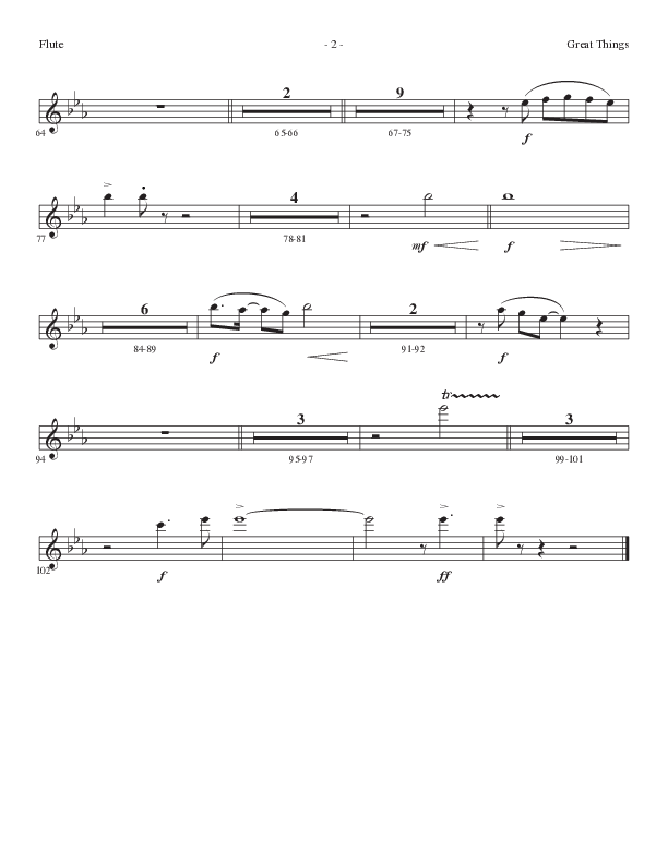 Great Things (Choral Anthem SATB) Flute (Lillenas Choral / Arr. Nick Robertson)