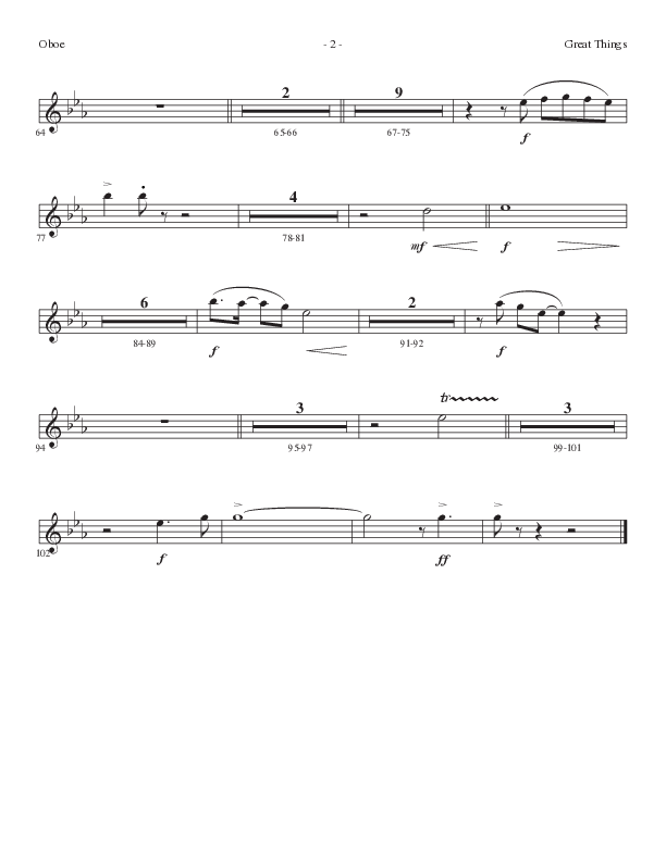 Great Things (Choral Anthem SATB) Oboe (Lillenas Choral / Arr. Nick Robertson)