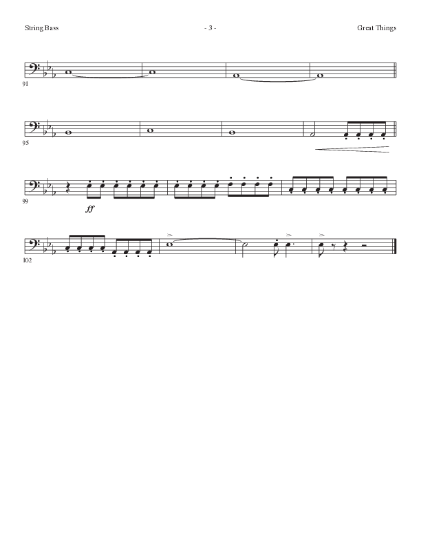 Great Things (Choral Anthem SATB) String Bass (Lillenas Choral / Arr. Nick Robertson)