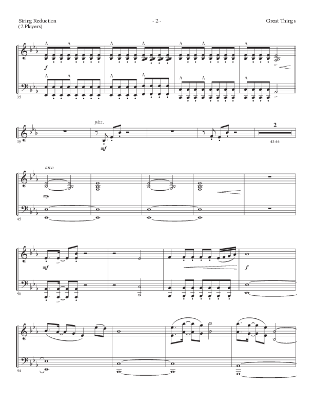 Great Things (Choral Anthem SATB) String Reduction (Lillenas Choral / Arr. Nick Robertson)