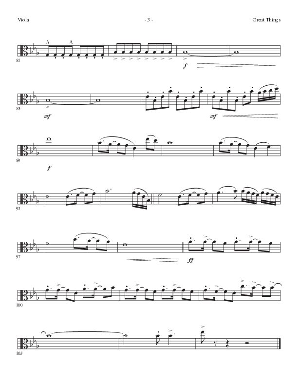 Great Things (Choral Anthem SATB) Viola (Lillenas Choral / Arr. Nick Robertson)
