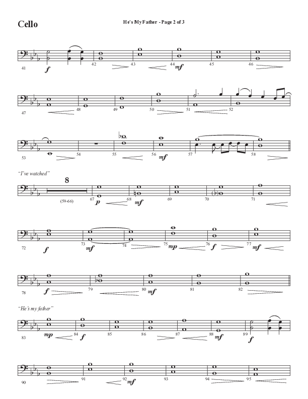He’s My Father (Father’s Day) (Choral Anthem SATB) Cello (Word Music Choral / Arr. Steve Mauldin)