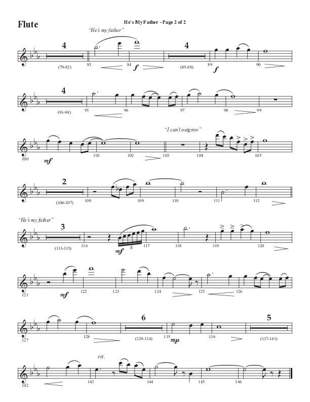 He’s My Father (Father’s Day) (Choral Anthem SATB) Flute (Word Music Choral / Arr. Steve Mauldin)