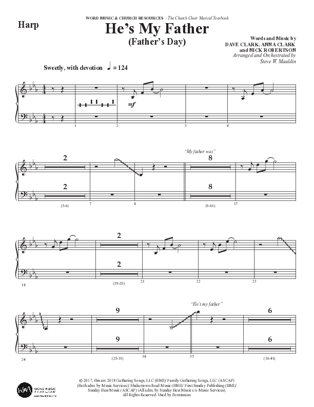 He’s My Father (Father’s Day) (Choral Anthem SATB) Harp (Word Music Choral / Arr. Steve Mauldin)