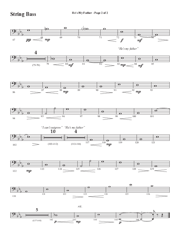 He’s My Father (Father’s Day) (Choral Anthem SATB) String Bass (Word Music Choral / Arr. Steve Mauldin)