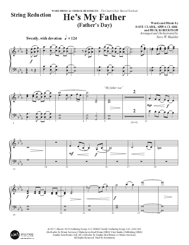 He’s My Father (Father’s Day) (Choral Anthem SATB) String Reduction (Word Music Choral / Arr. Steve Mauldin)