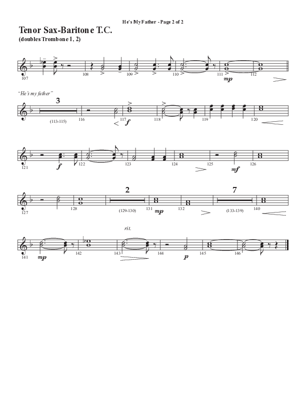 He’s My Father (Father’s Day) (Choral Anthem SATB) Tenor Sax/Baritone T.C. (Word Music Choral / Arr. Steve Mauldin)