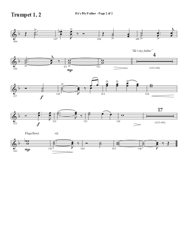 He’s My Father (Father’s Day) (Choral Anthem SATB) Trumpet 1,2 (Word Music Choral / Arr. Steve Mauldin)