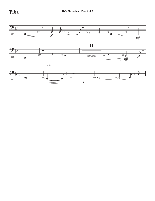 He’s My Father (Father’s Day) (Choral Anthem SATB) Tuba (Word Music Choral / Arr. Steve Mauldin)