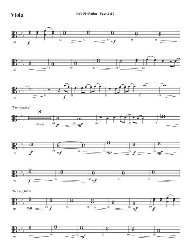 He’s My Father (Father’s Day) (Choral Anthem SATB) Viola (Word Music Choral / Arr. Steve Mauldin)