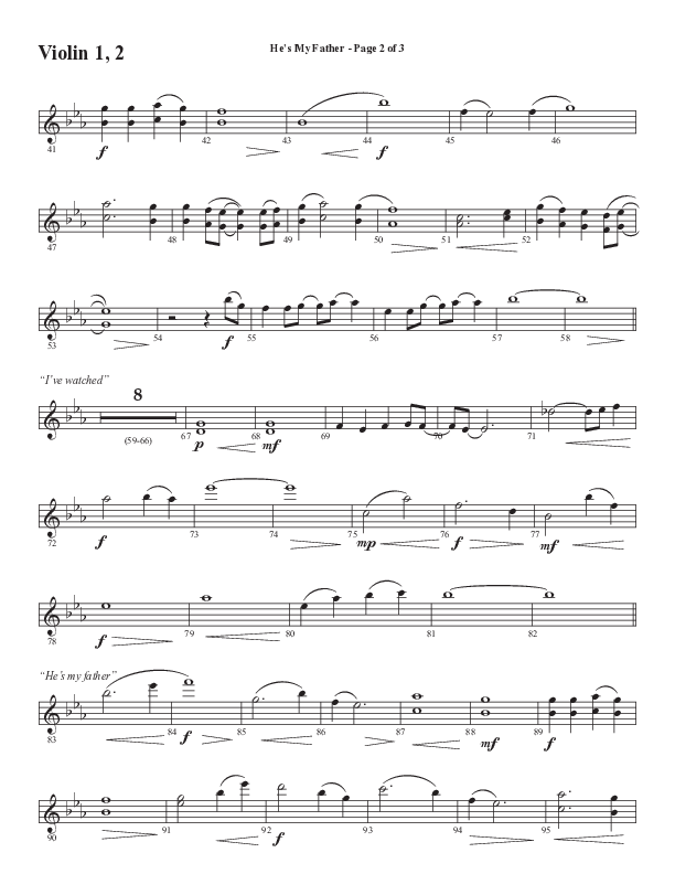 He’s My Father (Father’s Day) (Choral Anthem SATB) Violin 1/2 (Word Music Choral / Arr. Steve Mauldin)