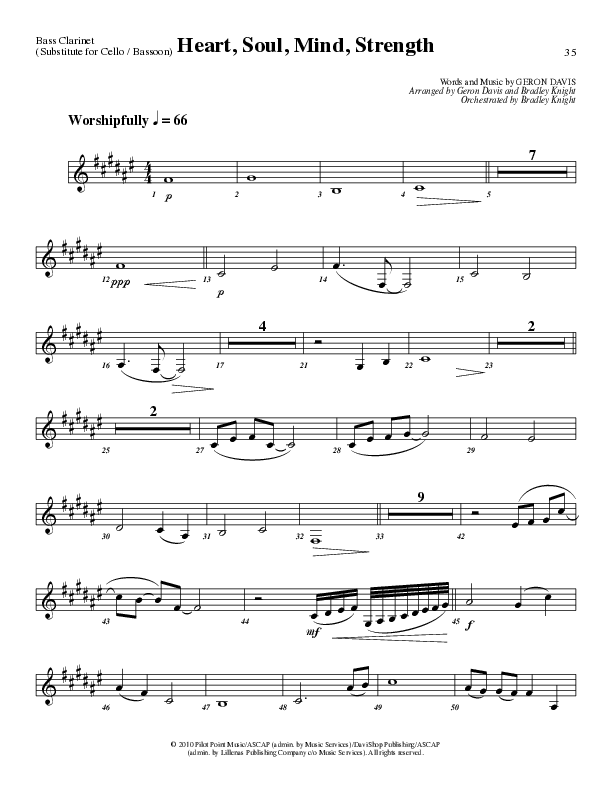 Heart Soul Mind And Strength (Choral Anthem SATB) Bass Clarinet (Lillenas Choral / Arr. Geron Davis / Arr. Bradley Knight)