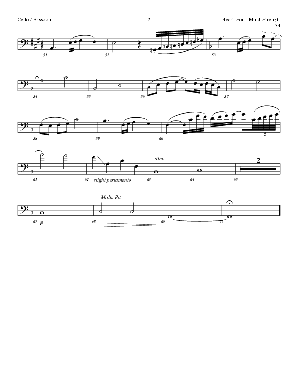 Heart Soul Mind And Strength (Choral Anthem SATB) Cello (Lillenas Choral / Arr. Geron Davis / Arr. Bradley Knight)