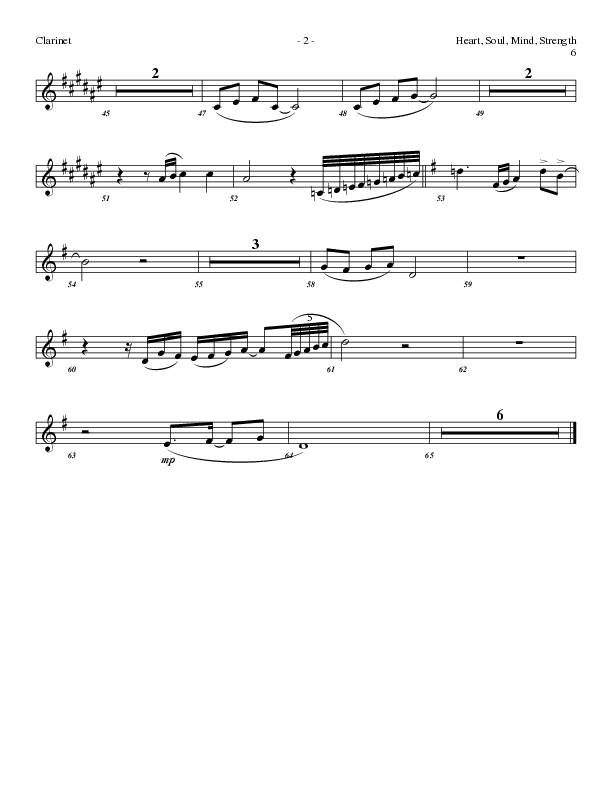Heart Soul Mind And Strength (Choral Anthem SATB) Clarinet (Lillenas Choral / Arr. Geron Davis / Arr. Bradley Knight)