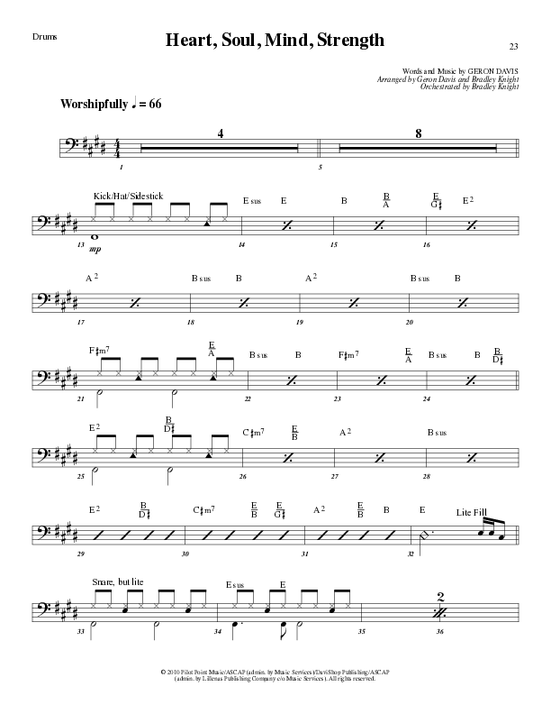 Heart Soul Mind And Strength (Choral Anthem SATB) Drum Set (Lillenas Choral / Arr. Geron Davis / Arr. Bradley Knight)