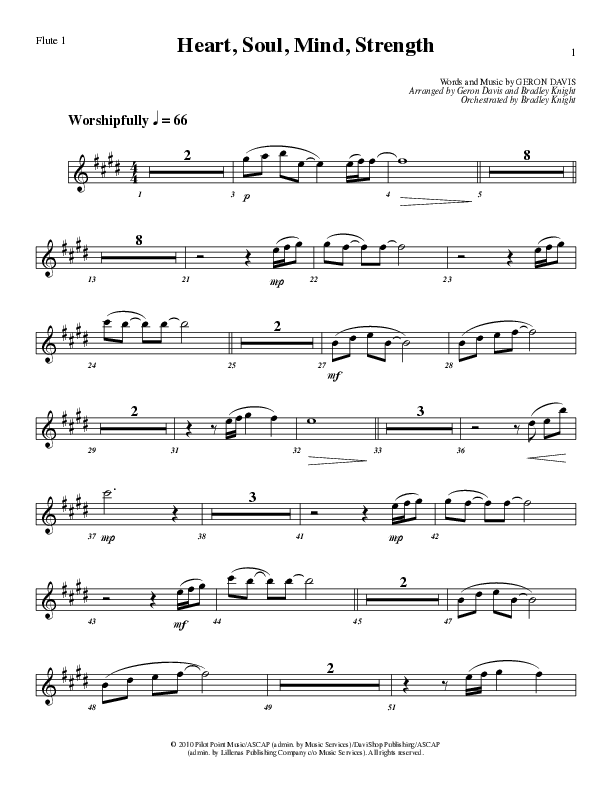 Heart Soul Mind And Strength (Choral Anthem SATB) Flute (Lillenas Choral / Arr. Geron Davis / Arr. Bradley Knight)