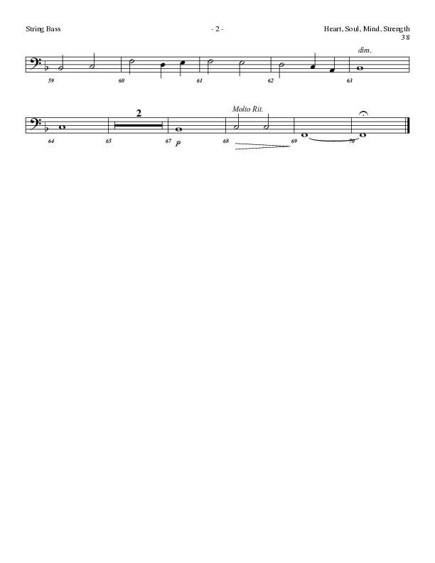 Heart Soul Mind And Strength (Choral Anthem SATB) String Bass (Lillenas Choral / Arr. Geron Davis / Arr. Bradley Knight)