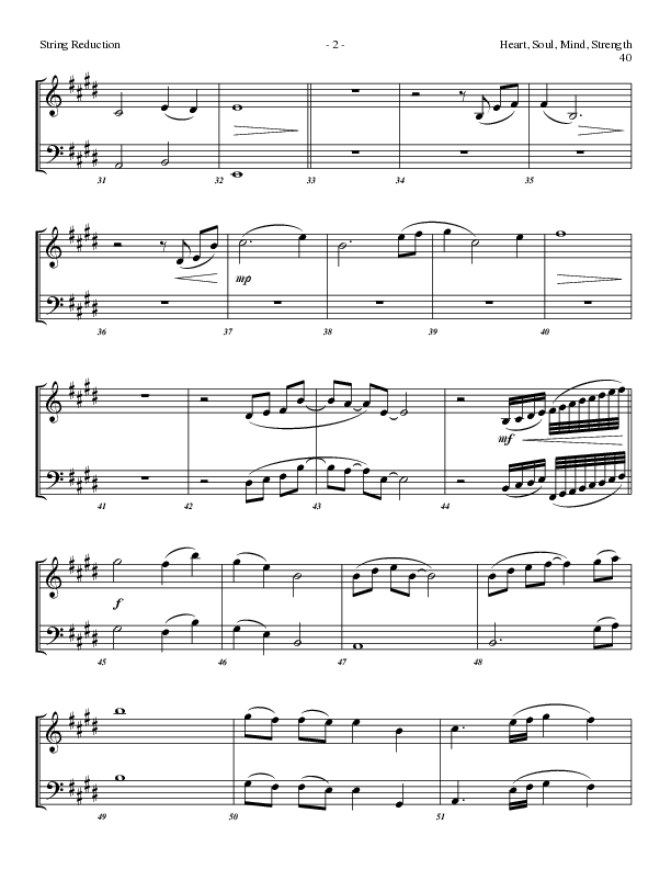 Heart Soul Mind And Strength (Choral Anthem SATB) String Reduction (Lillenas Choral / Arr. Geron Davis / Arr. Bradley Knight)