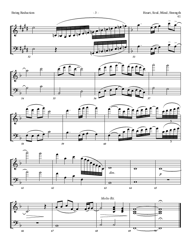 Heart Soul Mind And Strength (Choral Anthem SATB) String Reduction (Lillenas Choral / Arr. Geron Davis / Arr. Bradley Knight)