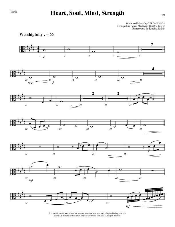 Heart Soul Mind And Strength (Choral Anthem SATB) Viola (Lillenas Choral / Arr. Geron Davis / Arr. Bradley Knight)