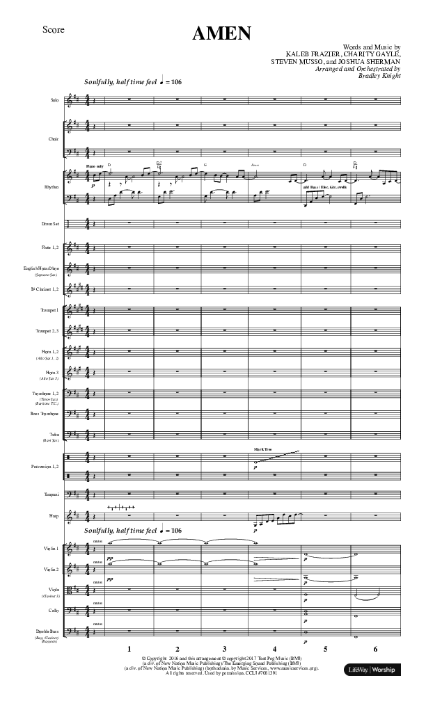Amen (Choral Anthem SATB) Conductor's Score (Lifeway Choral / Arr. Bradley Knight)