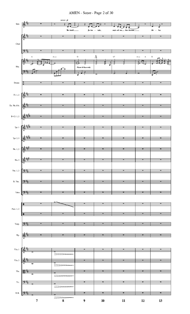 Amen (Choral Anthem SATB) Orchestration (Lifeway Choral / Arr. Bradley Knight)
