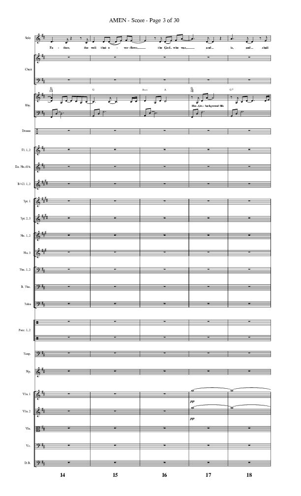 Amen (Choral Anthem SATB) Orchestration (Lifeway Choral / Arr. Bradley Knight)