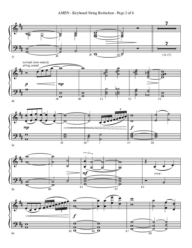 Amen (Choral Anthem SATB) String Reduction (Lifeway Choral / Arr. Bradley Knight)