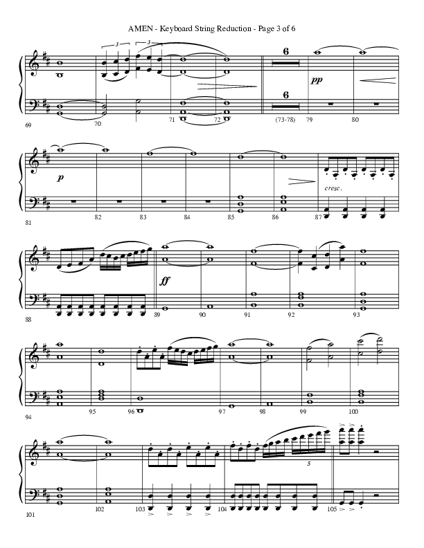 Amen (Choral Anthem SATB) String Reduction (Lifeway Choral / Arr. Bradley Knight)