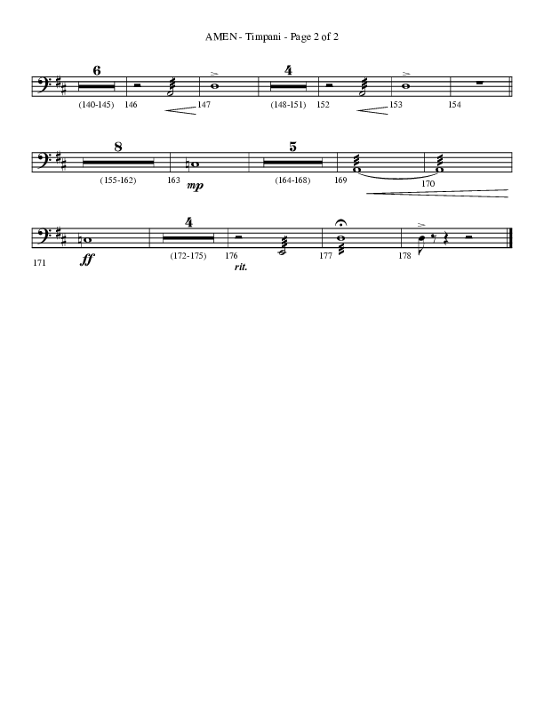 Amen (Choral Anthem SATB) Timpani (Lifeway Choral / Arr. Bradley Knight)