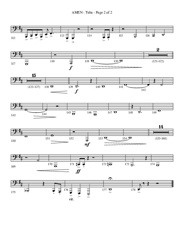 Amen (Choral Anthem SATB) Tuba (Lifeway Choral / Arr. Bradley Knight)