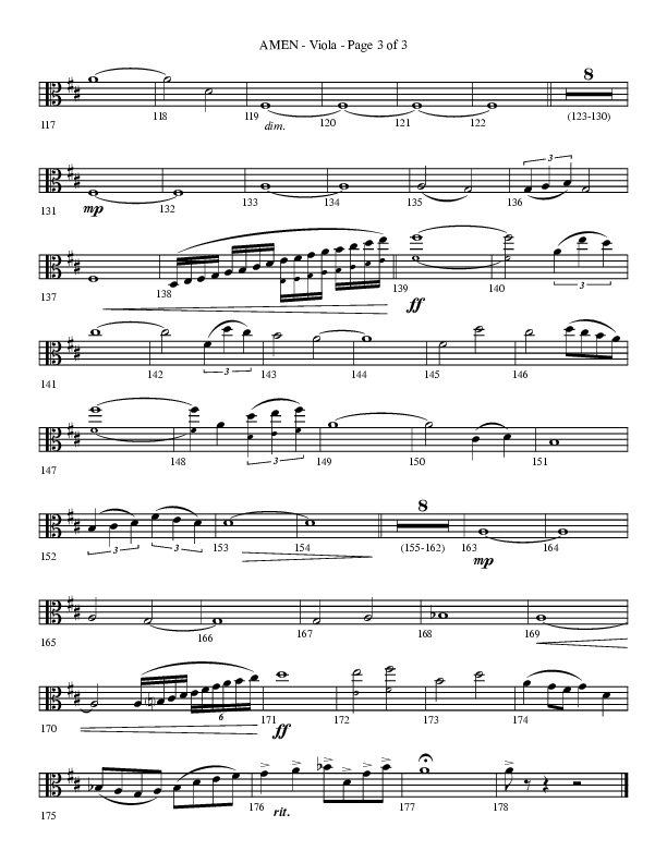 Amen (Choral Anthem SATB) Viola (Lifeway Choral / Arr. Bradley Knight)