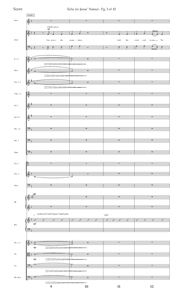 Echo (In Jesus Name) (Choral Anthem SATB) Orchestration (Lifeway Choral / Arr. Luke Gambill / Arr. Bill Wolaver)