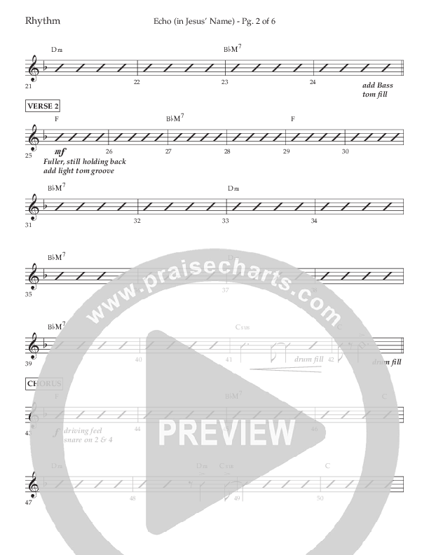 Echo (In Jesus Name) (Choral Anthem SATB) Lead Melody & Rhythm (Lifeway Choral / Arr. Luke Gambill / Arr. Bill Wolaver)