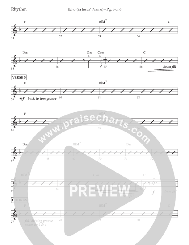 Echo (In Jesus Name) (Choral Anthem SATB) Lead Melody & Rhythm (Lifeway Choral / Arr. Luke Gambill / Arr. Bill Wolaver)