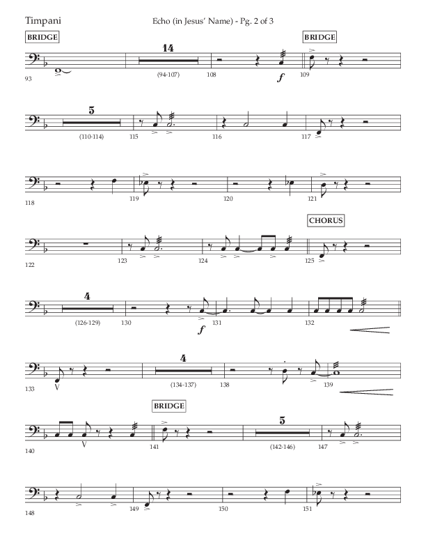 Echo (In Jesus Name) (Choral Anthem SATB) Timpani (Lifeway Choral / Arr. Luke Gambill / Arr. Bill Wolaver)