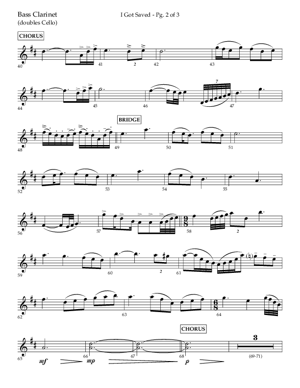 I Got Saved with Blessed Assurance Jesus Is Mine (Choral Anthem SATB) Bass Clarinet (Lifeway Choral / Arr. Christopher Phillips)