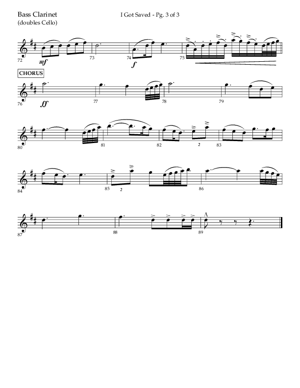I Got Saved with Blessed Assurance Jesus Is Mine (Choral Anthem SATB) Bass Clarinet (Lifeway Choral / Arr. Christopher Phillips)