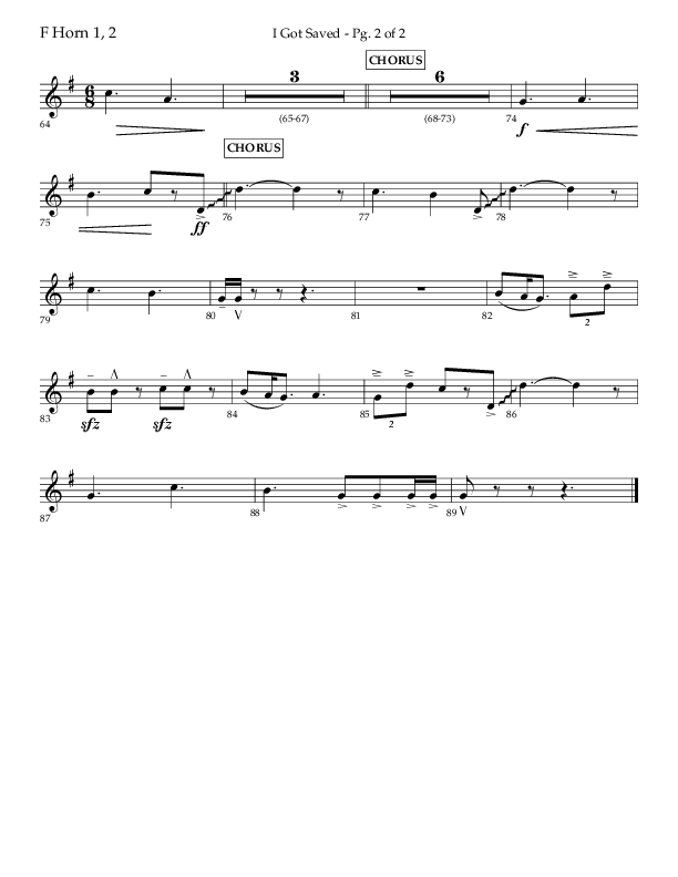 I Got Saved with Blessed Assurance Jesus Is Mine (Choral Anthem SATB) French Horn 1/2 (Lifeway Choral / Arr. Christopher Phillips)
