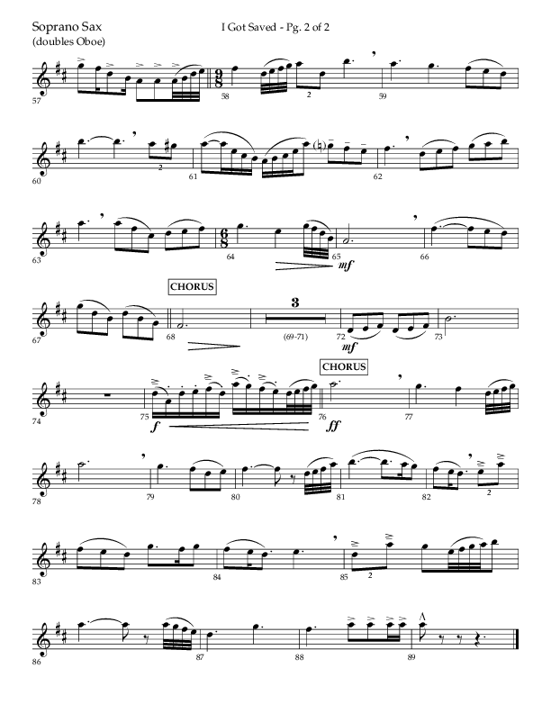 I Got Saved with Blessed Assurance Jesus Is Mine (Choral Anthem SATB) Soprano Sax (Lifeway Choral / Arr. Christopher Phillips)
