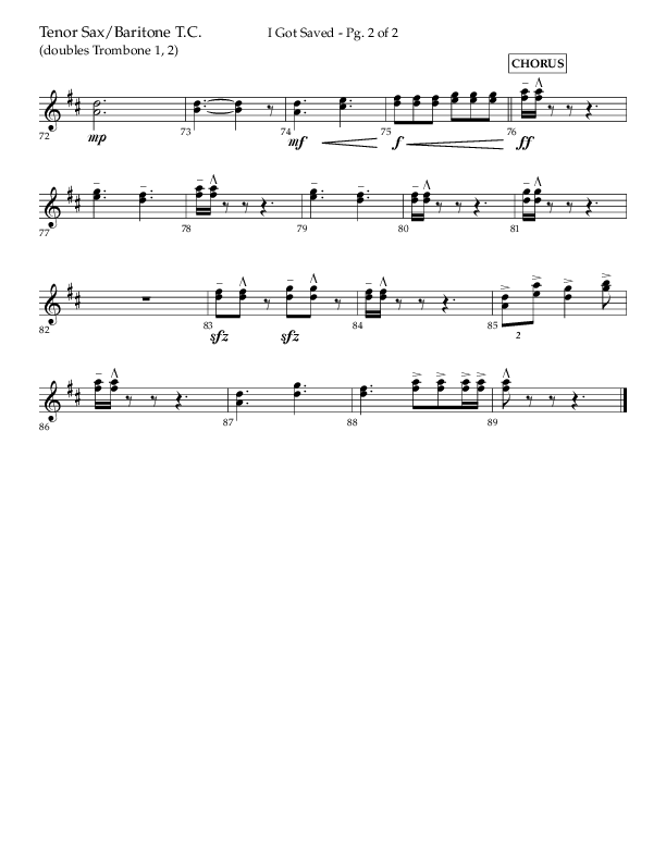 I Got Saved with Blessed Assurance Jesus Is Mine (Choral Anthem SATB) Tenor Sax/Baritone T.C. (Lifeway Choral / Arr. Christopher Phillips)