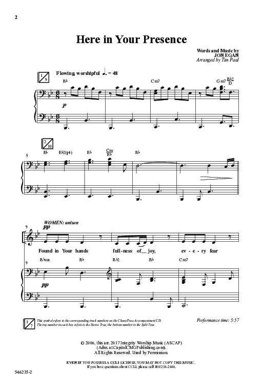 Here In Your Presence (Choral Anthem SATB) Anthem (SATB/Piano) (Word Music Choral / Arr. Tim Paul)