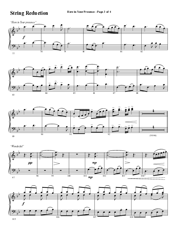 Here In Your Presence (Choral Anthem SATB) String Reduction (Word Music Choral / Arr. Tim Paul)