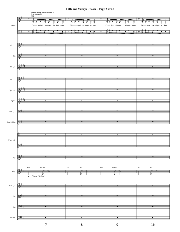 Hills And Valleys (Choral Anthem SATB) Conductor's Score (Word Music Choral / Arr. Cliff Duren)