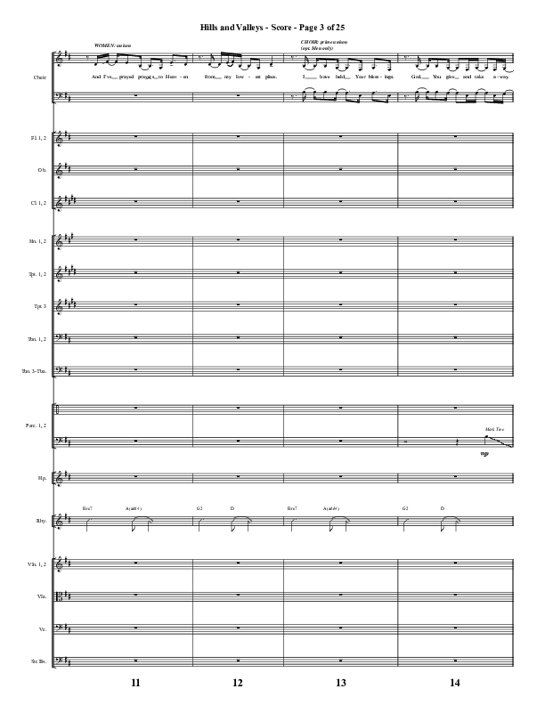 Hills And Valleys (Choral Anthem SATB) Orchestration (Word Music Choral / Arr. Cliff Duren)