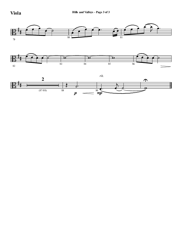 Hills And Valleys (Choral Anthem SATB) Viola (Word Music Choral / Arr. Cliff Duren)