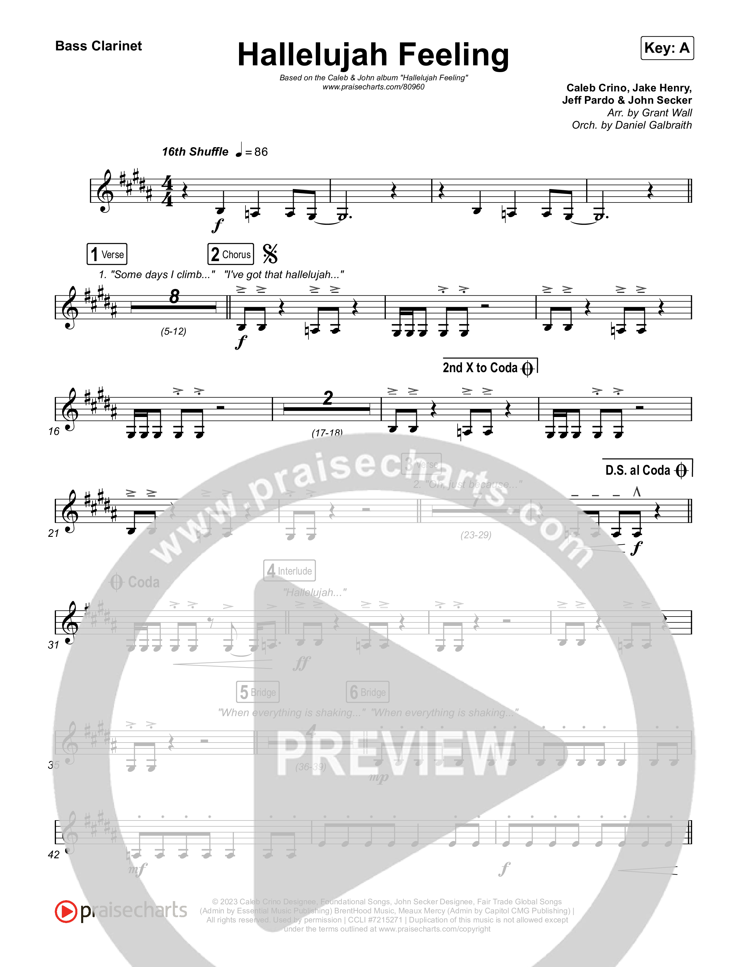 Hallelujah Feeling Bass Clarinet (Caleb & John)